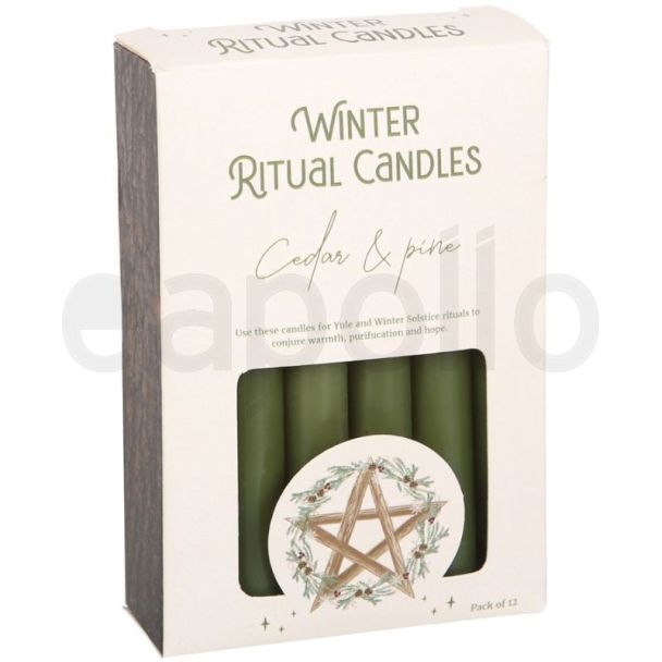 Cedar & Pine Winter Ritual Spell Candles – Pack of 12