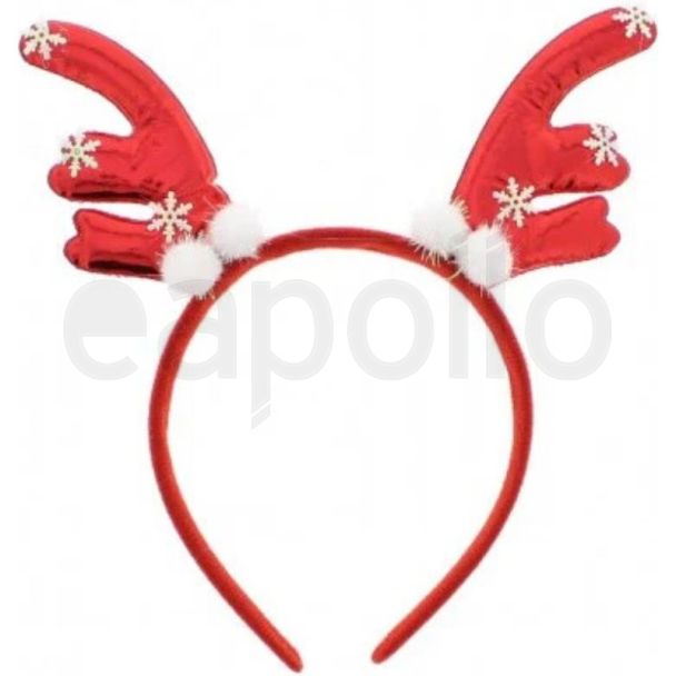 Soft Fabric Antler Headband - Red