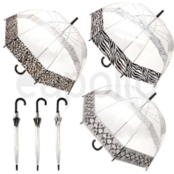 Animal Print Trim Dome Umbrella