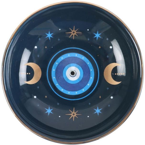 All-Seeing Eye Ceramic Incense stick Holder - Blue