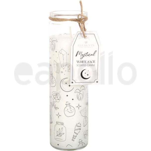 Mystical White Sage Tube Candle — White & Cream