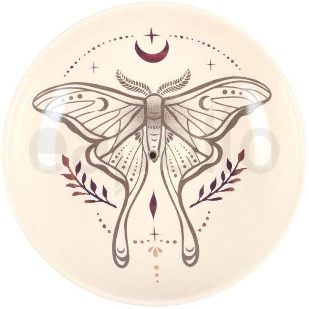 Luna Moth Ceramic Incense Stick Holder 