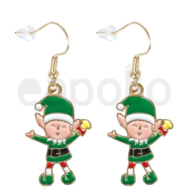 Elf Metal Earrings — Green