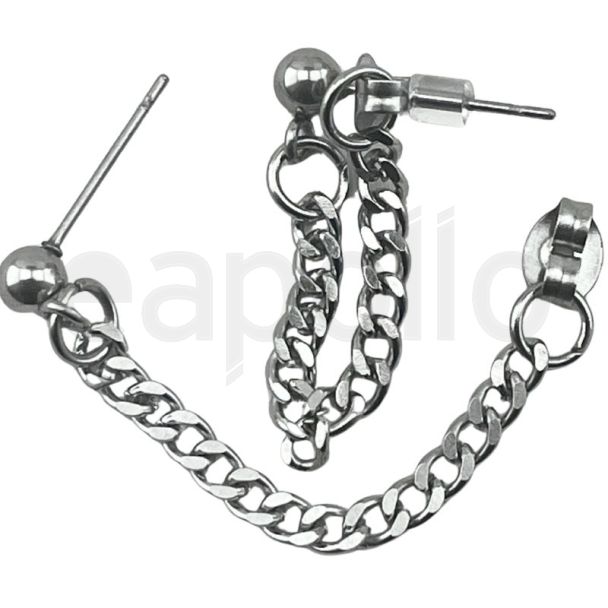 Dangling Chain Earrings with Push-Back Closure