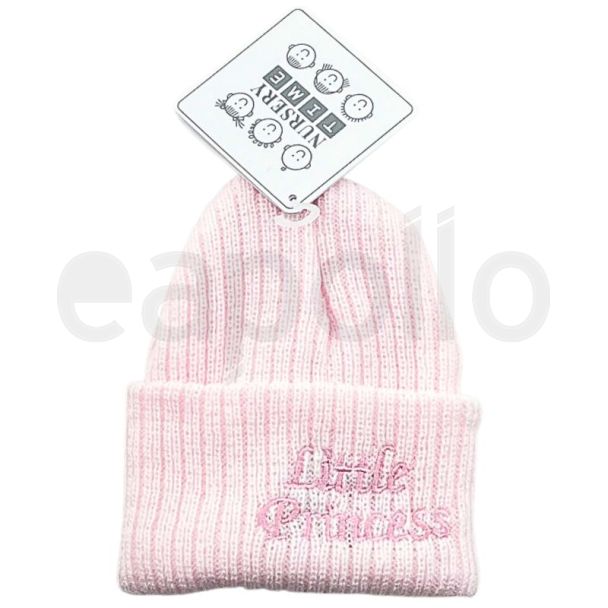 Baby Girls Knitted Hat Little Princess Print