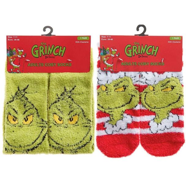 Men's Cosy Christmas Socks The Grinch Dr. Seuss – Assorted