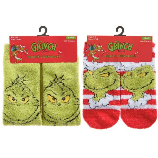 Ladies Cosy Christmas Socks The Grinch Dr. Seuss – Assorted