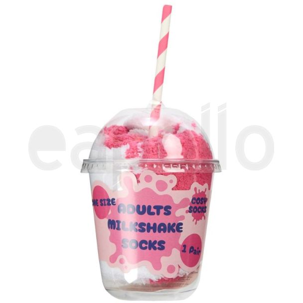Adults Milkshake Novelty Cosy Socks in Cup Packaging