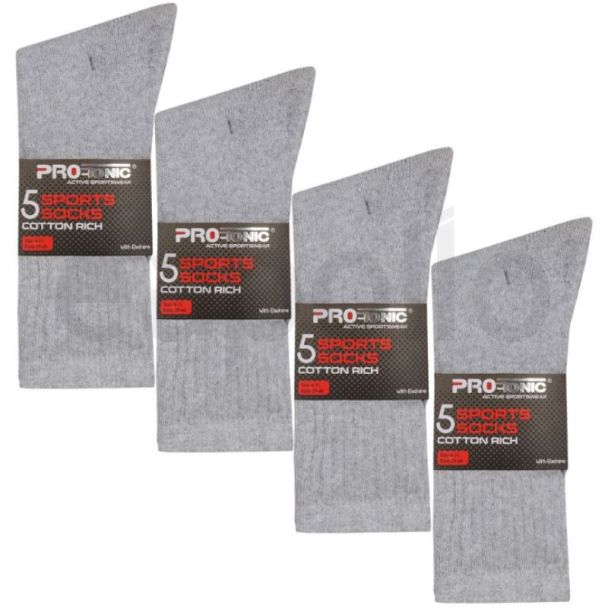 Men's Pro-Tonic Active Sportswear Sport Socks Grey - Assorted