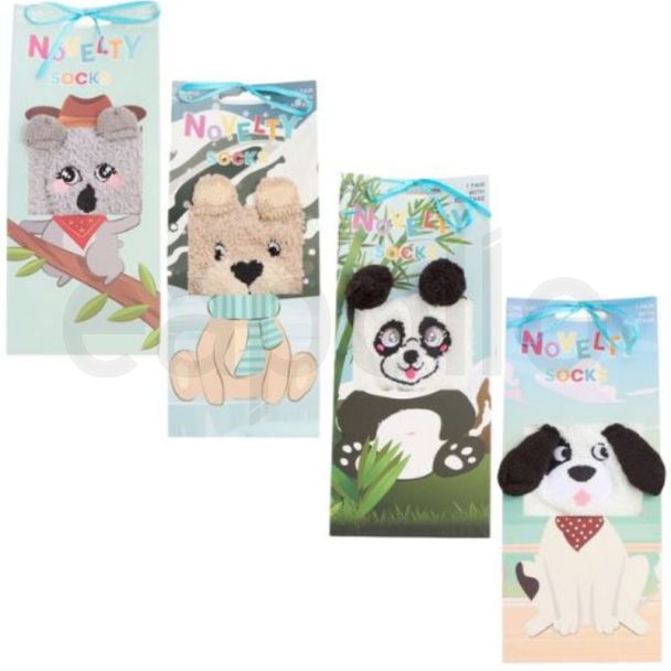 Ladies Novelty Cosy Animal Design Socks in Giftbag– Assorted