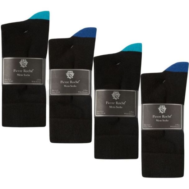 Men's Pierre Roche H&T Ragg Ankle Socks (6 Pack) – Assorted