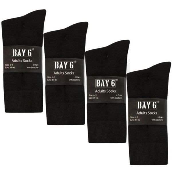 Men's Bay 6 Ankle Socks (6 Pack) – Black