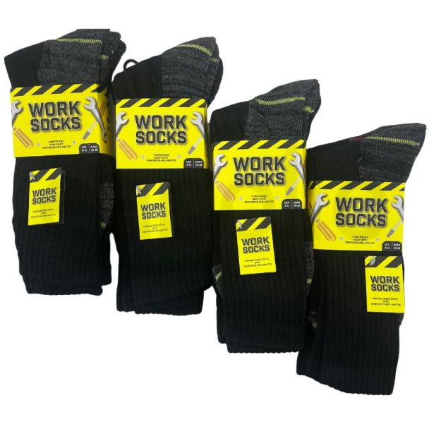Men’s Comfortable Heavy Duty Work Socks (3 Pack) – Assorted