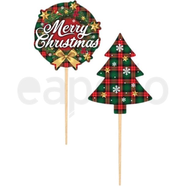 Christmas Decorative Cake & Food Pick – Merry Christmas Design