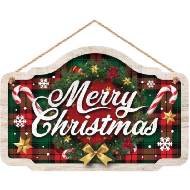 Festive “Merry Christmas” Decorative Sign