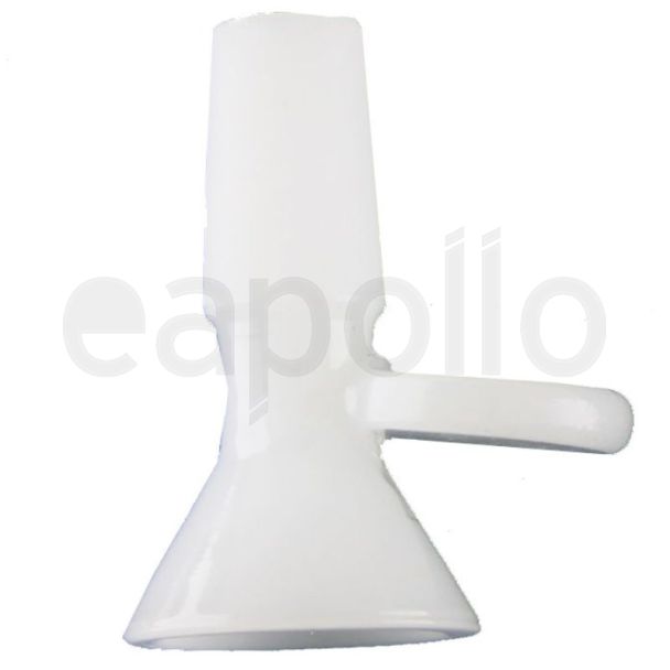 White Glass Cone With Short Handle 19mm