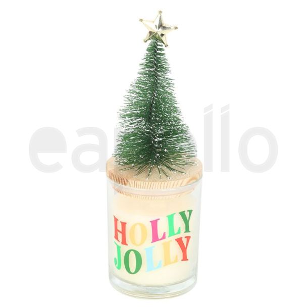 Christmas Scented Glass Candle - Holly Jolly Pine & Fir