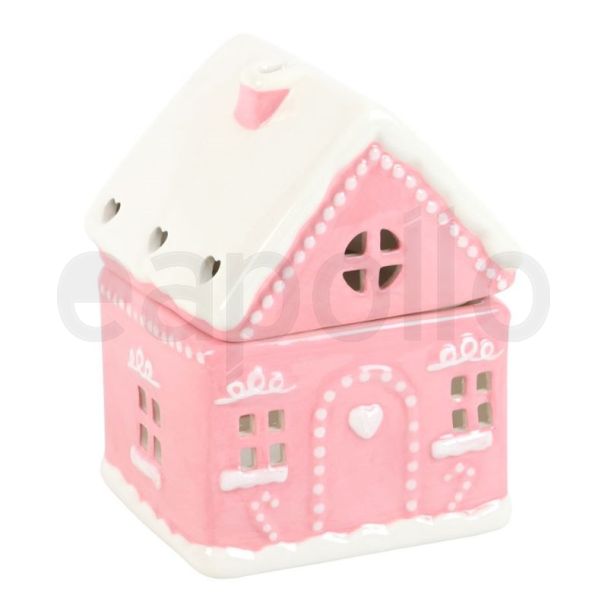 Festive Pink Gingerbread House Oil Burner