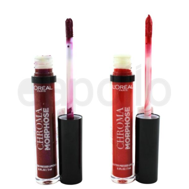 L'Oréal Paris Chroma Morphose Glitter Pressed Lipstick - Assorted 