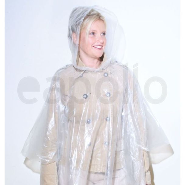 Adult Size Lightweight Polythene Hooded Poncho