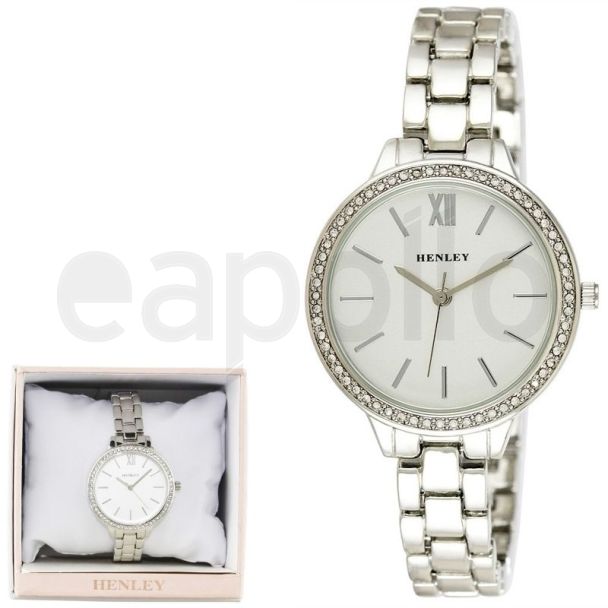 Wholesale Henley Ladies Minimal Diamante Watch - Silver 
