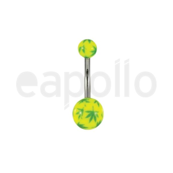 Neon Leaf Design Belly Bar 