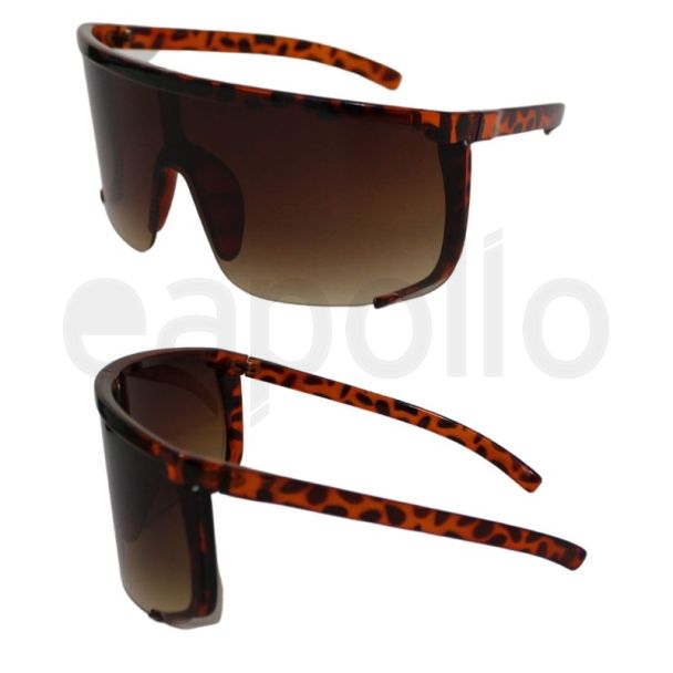 Adults 55mm Visor Sunglasses - Leopard