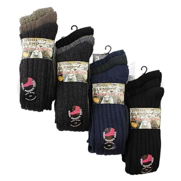 Men's Wool Blend Long Length Socks