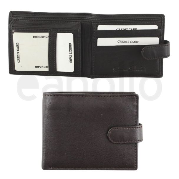 Wholesale Men's Leather Wallet With Closure Button