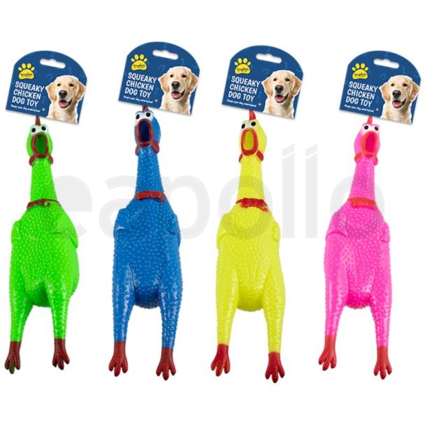 Squeaky Chicken Dog Toy - Assorted