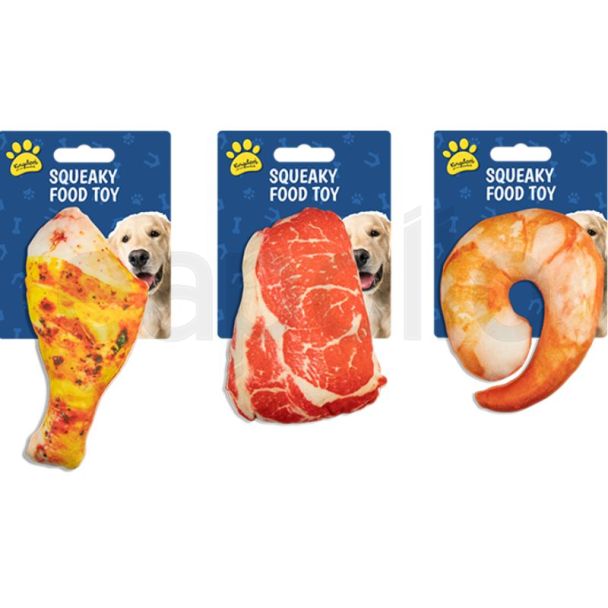 Squeaky Food Dog Toy - Assorted