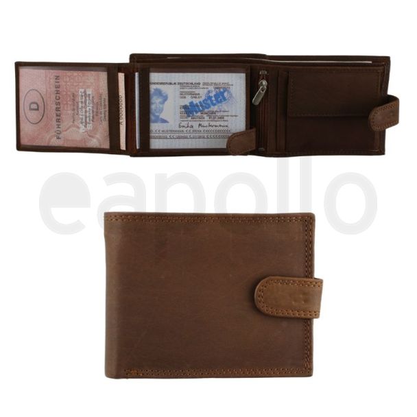 Men's Leather RFID Wallet With Closure Button