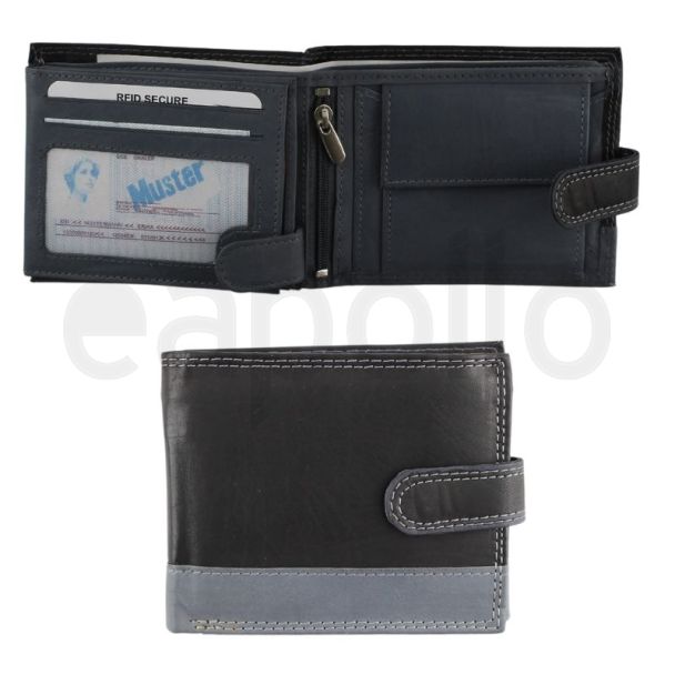 Men's Leather RFID Wallet With Closure Button 