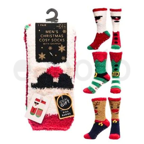 Men's Cosy Christmas Socks - Assorted Sizes & Designs  