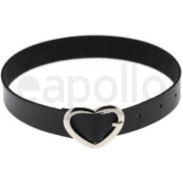 Vegan Leather Heart Buckle Choker
