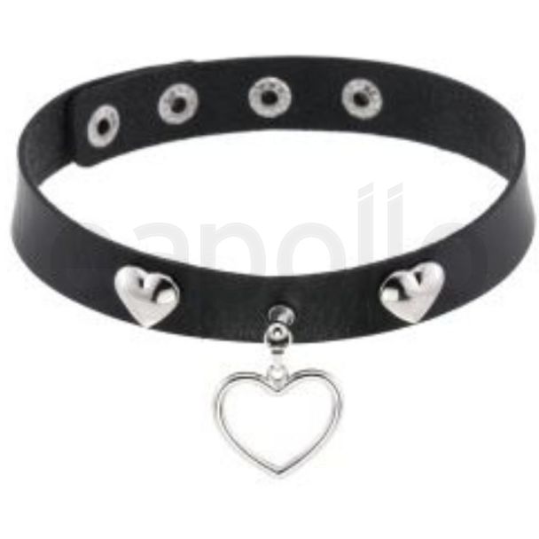 Vegan Leather Heart & Love Choker