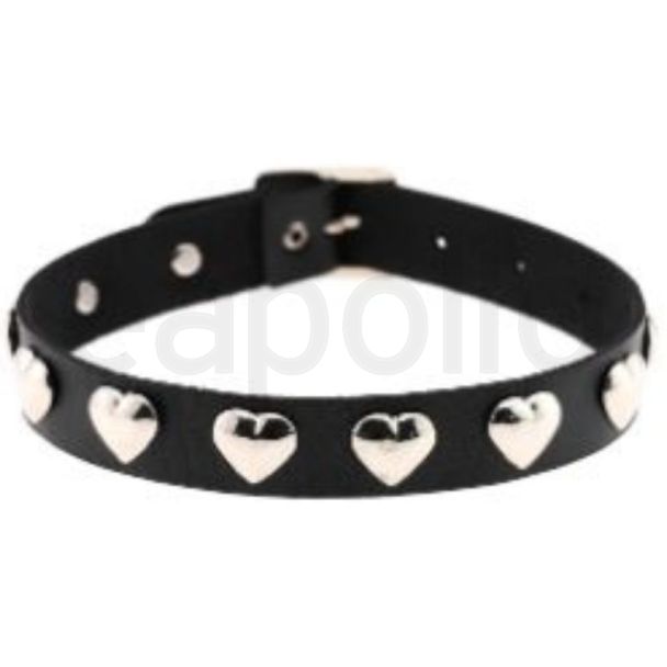 Vegan Leather Heart Rivet Choker