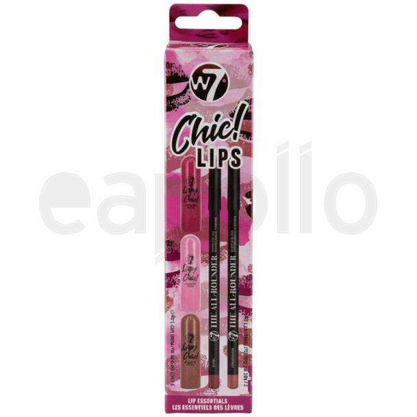 W7 Chic! Lips Gift Set (Lipsticks & Colour Pencil)