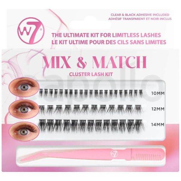 W7 Mix & Match Cluster Lash Kit With Applicator (Adhesive included)