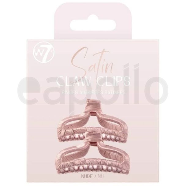 W7 Nude Satin Covered Hair Clamps - 9.5cm