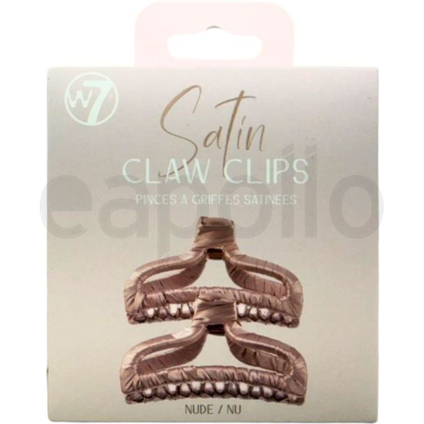 W7 Satin Claw Clips -  Nude/NU (9.5cm)