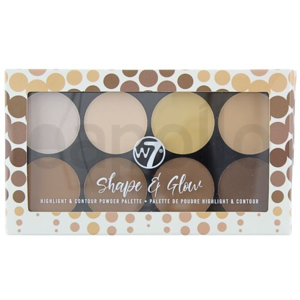W7 Shape & Glow Highlight & Contour Powder Palette 