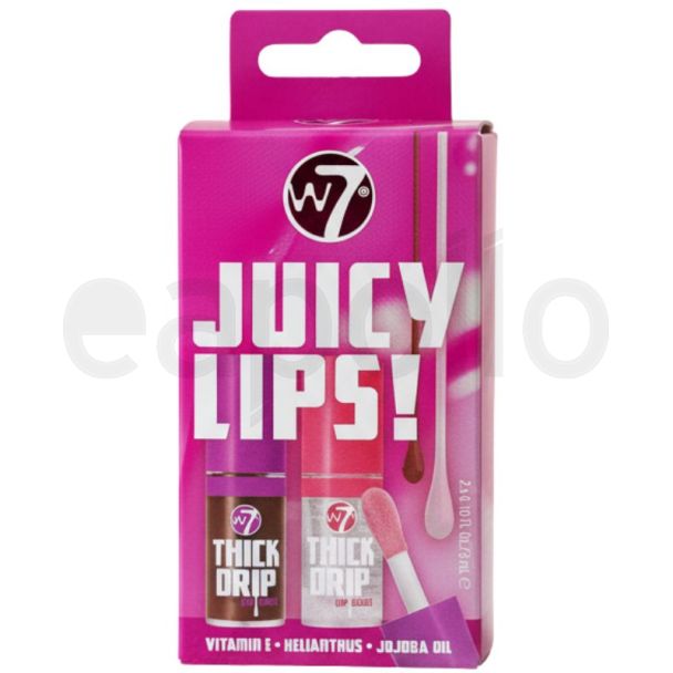 W7 Thick Drip 2pcs Lip Gloss Gift Set - Juicy Lips (Spotlight & In The Clear)