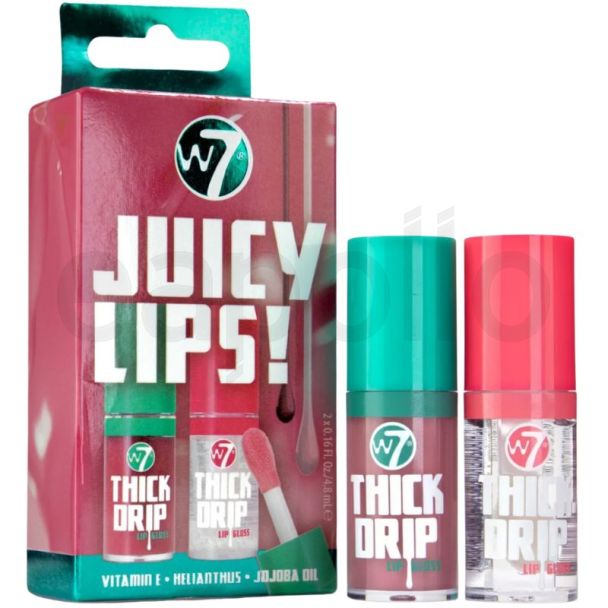 W7 Thick Drip 2pcs Lip Gloss Gift Set - Juicy Lips (Too Close & In The Clear)