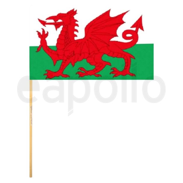 Wales Hand Flag With Wooden Stick