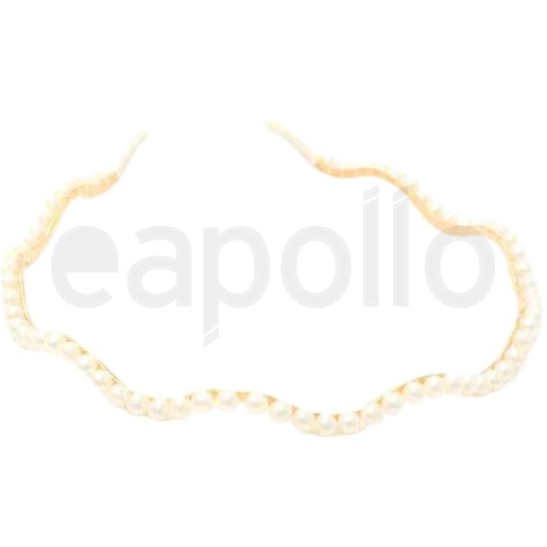 Wavy Pearl Bead Aliceband - 0.5cm