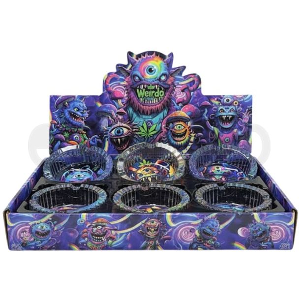 Weirdo Design Glass Ashtray - Assorted (8.5x3.5cm)