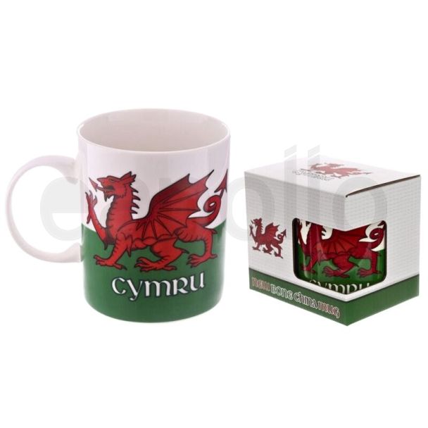Welsh Dragon Wales (Cymru) Design Souvenir Porcelain Mug