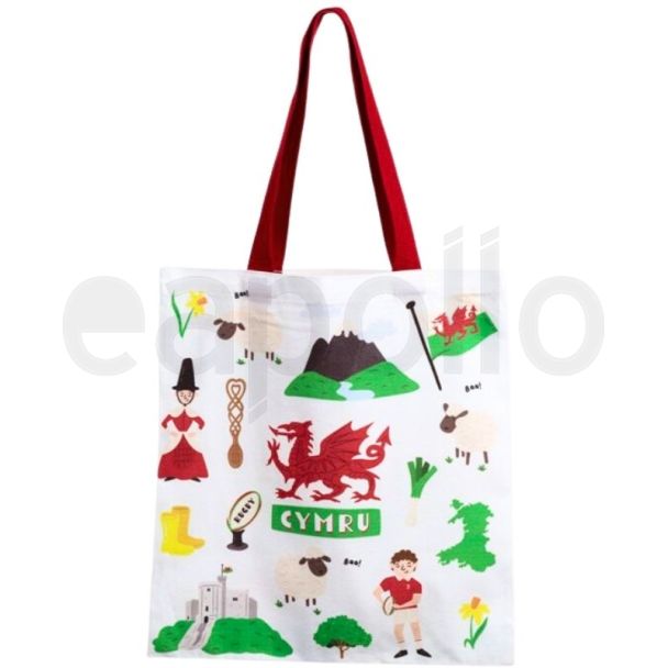 Welsh Dragon Wales (Cymru) Design Reusable Tote Bag