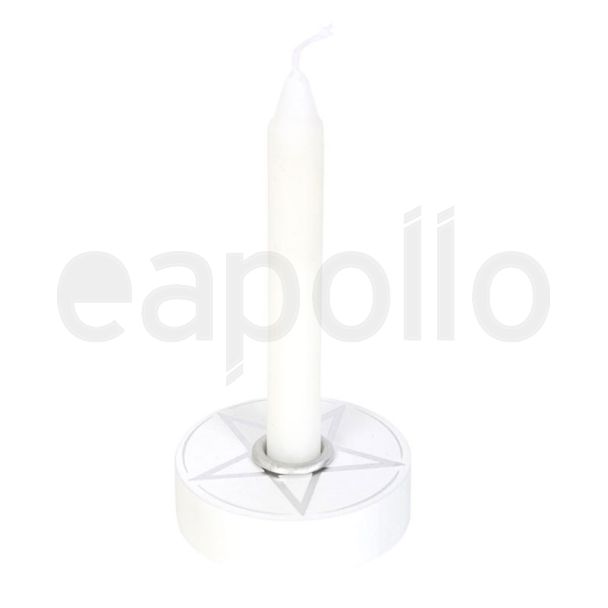 Wholesale White Pentagram Spell Candle Holder 